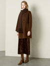Brown Wool-Alpaca Blend Toggle Closure Coat