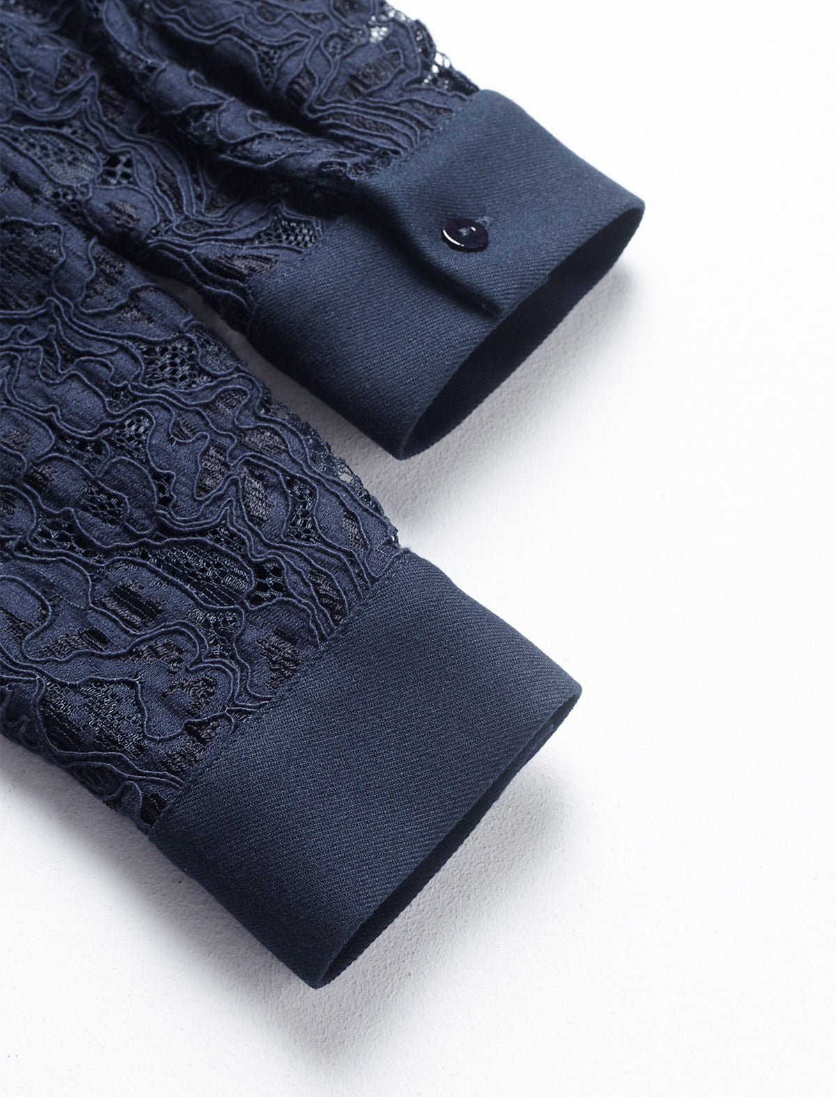 Navy Blue Lace Shirt Dress