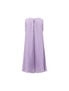 Rhinestone Neck Pleated Sleeveless Dress