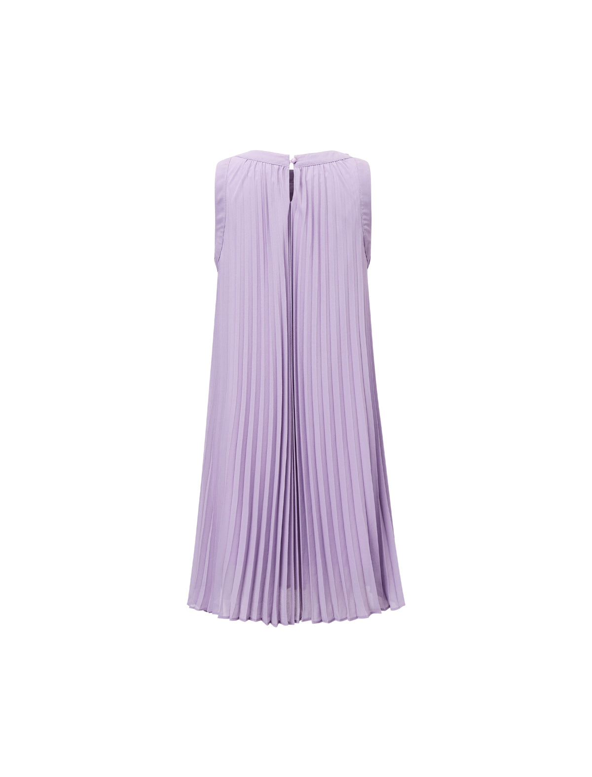 Rhinestone Neck Pleated Sleeveless Dress
