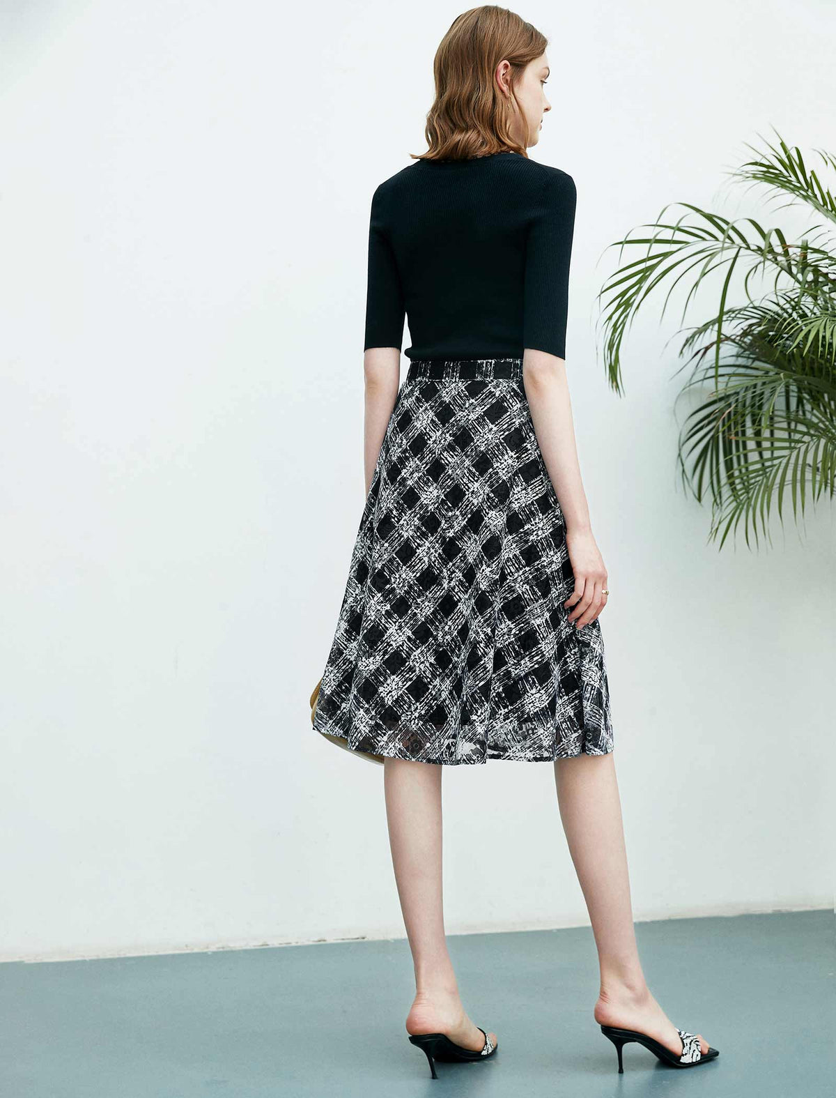 Plaid Lace Skirt