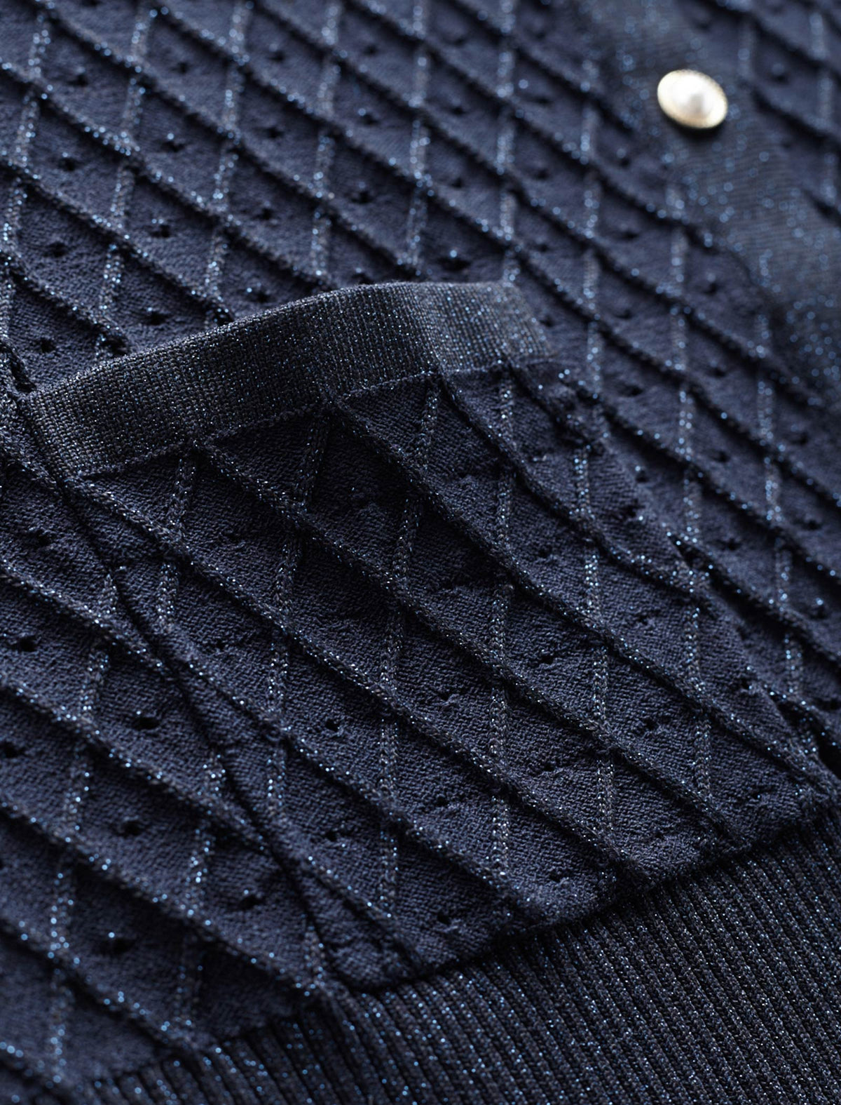 Diamond Textured Short Sleeve Knit Cardigan