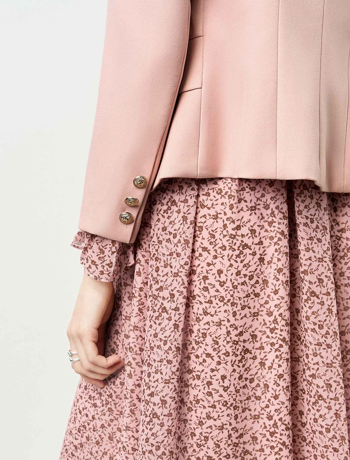 Single-Button Blazer with Notched Lapel