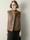 Reversible Faux Shearling And Faux Leather Vest