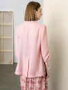 Three-Quarter Sleeve Textured Lapel Blazer