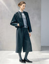 Double-Pleat Cuffed Cropped Wide-Leg Pants