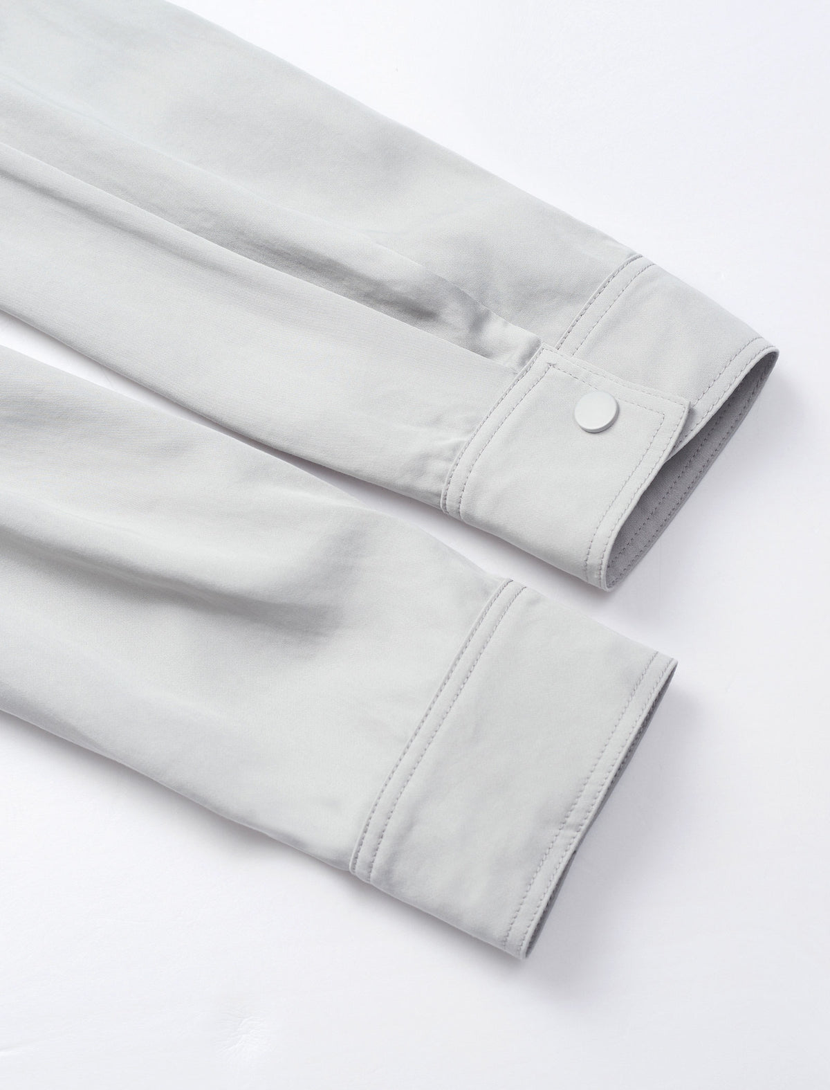 Gray Tencel Waist-Defining Mid-Length Shirt Cardigan