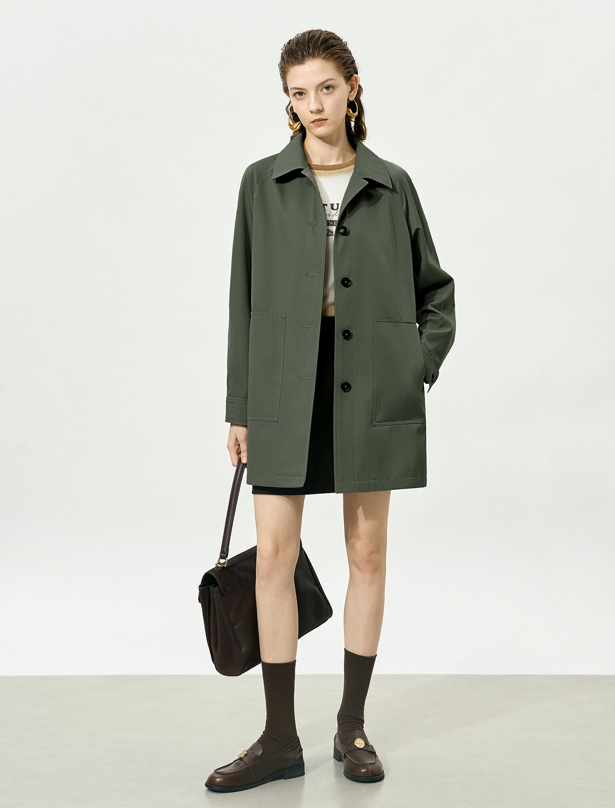 Vintage Loose Mid-Length Trench Coat
