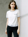 Contrast Trim Textured Knit Top