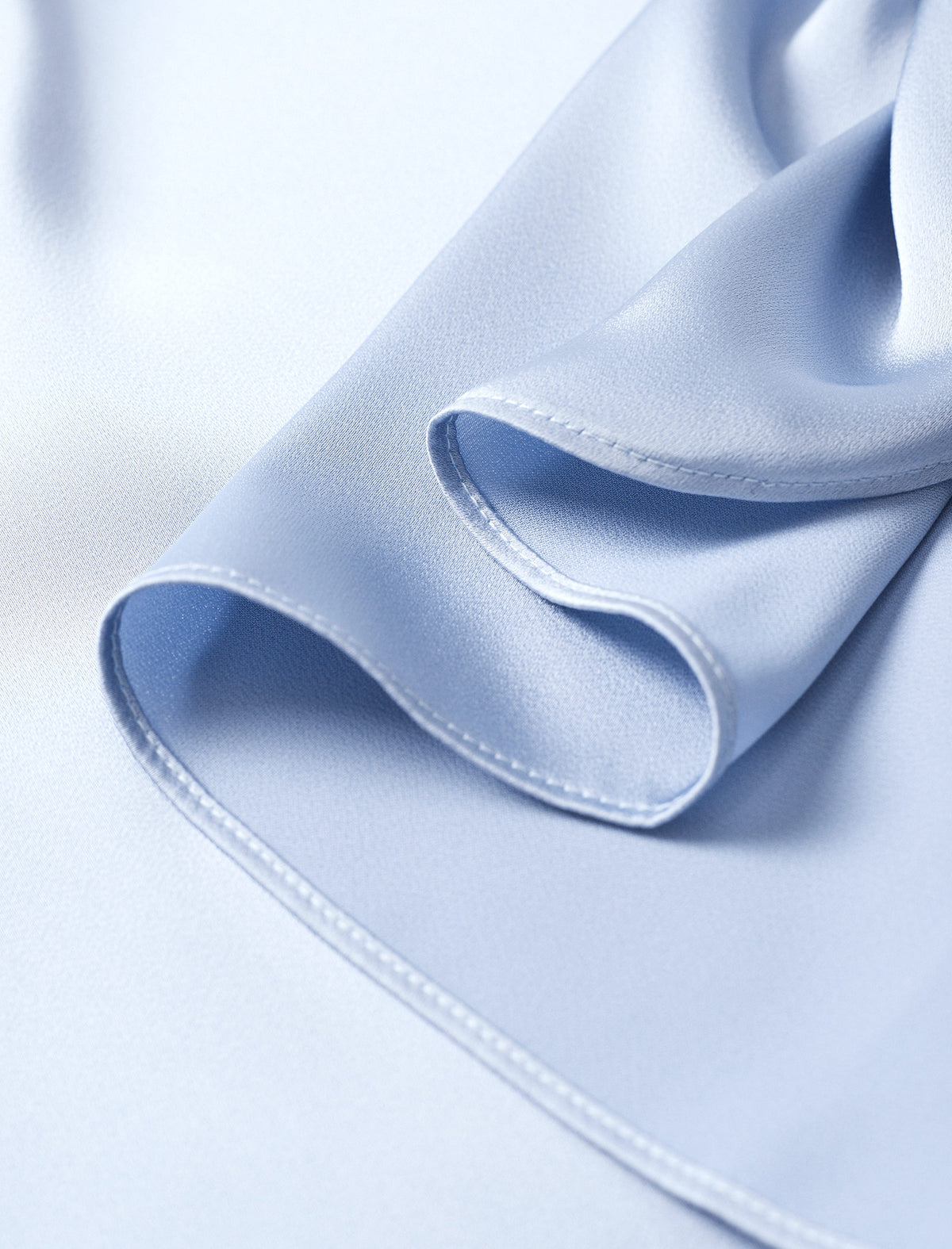 Light Blue Loose Long-Sleeve Professional Shirt