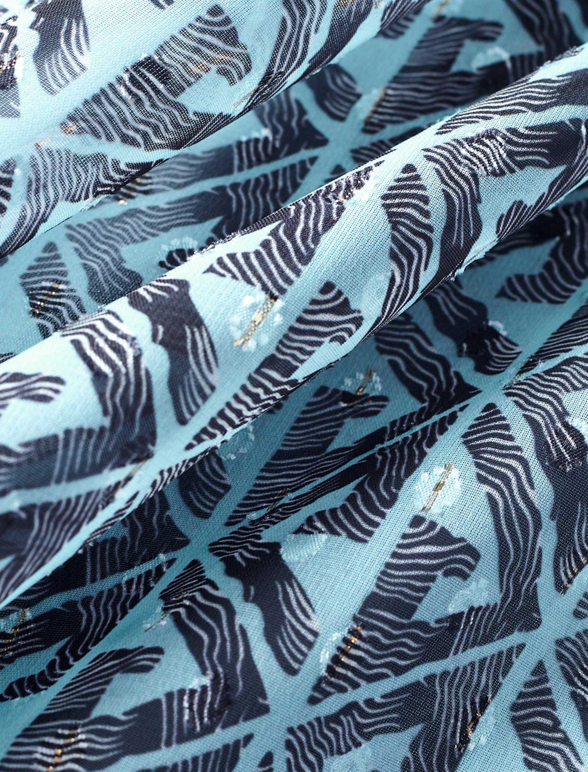 Geometric Print Bow Tie Blouse