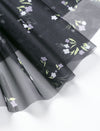 Black Mesh Floral Midi Skirt