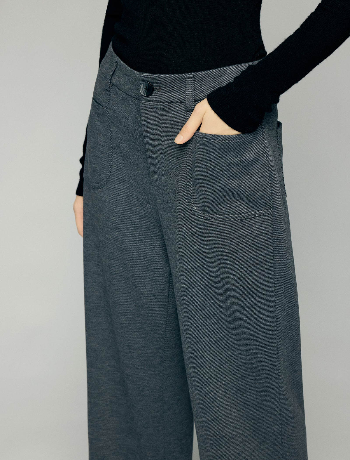 High-Waist Pocket Straight-Leg Pants