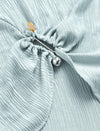 Textured Round Neck Ruched Detail Cap Sleeve Top