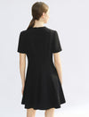 Embellished Neckline Fit And Flare Dress