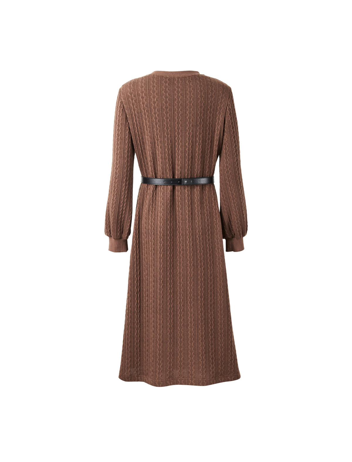 Classic Ribbed Belted Dress