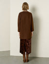 Brown Wool-Alpaca Blend Toggle Closure Coat