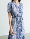 V-Neck Printed Mermaid Dress