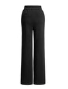 Stylish Black Drawstring Wide Leg Pants