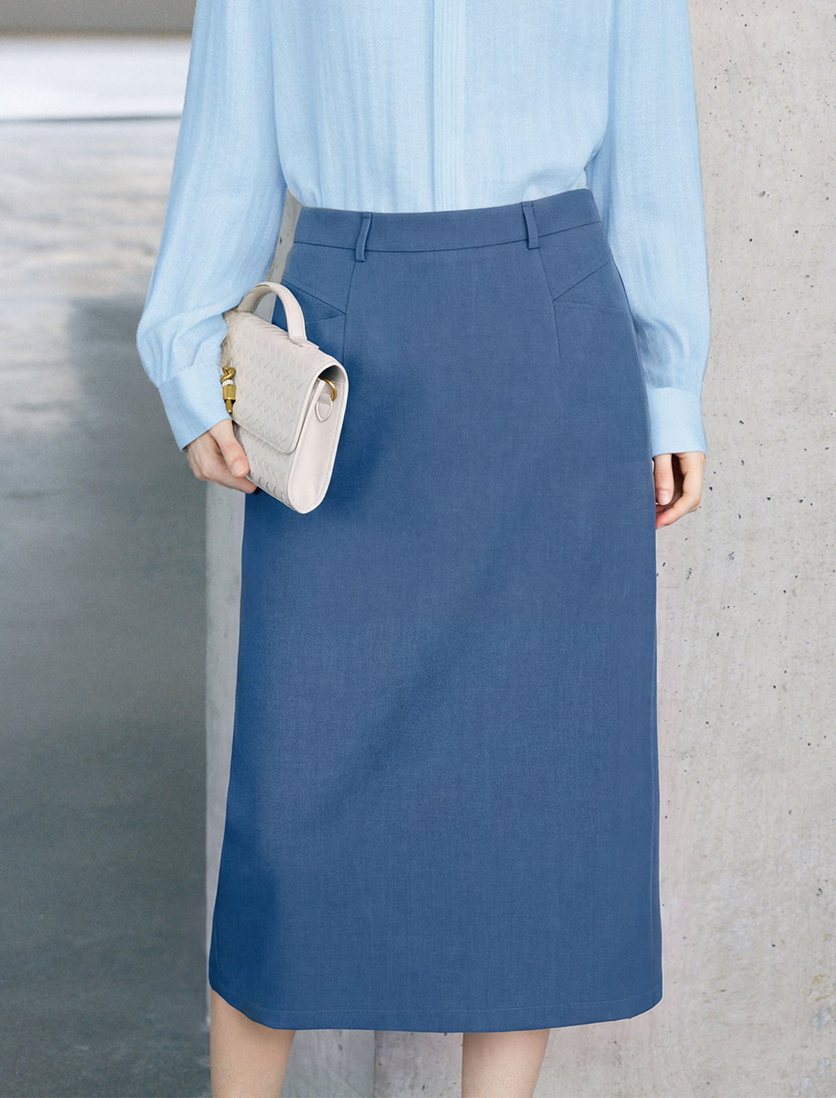 Structured Midi Pencil Skirt