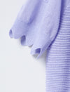 Lavender Scalloped Short Sleeve Knit Top
