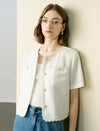 Pearl Button Detail Short Sleeve Jacket