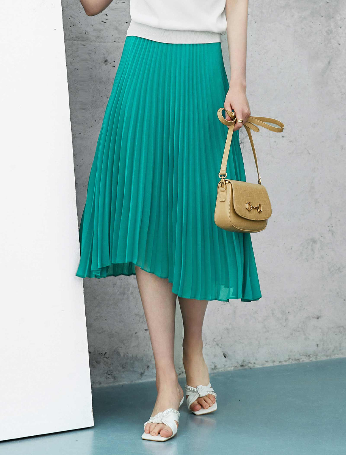 Minimal Pleated A-Line Skirt