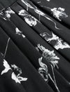 Black Floral Sleeveless Midi Dress