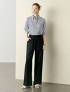 Linen Wide-Leg Drawstring Pants