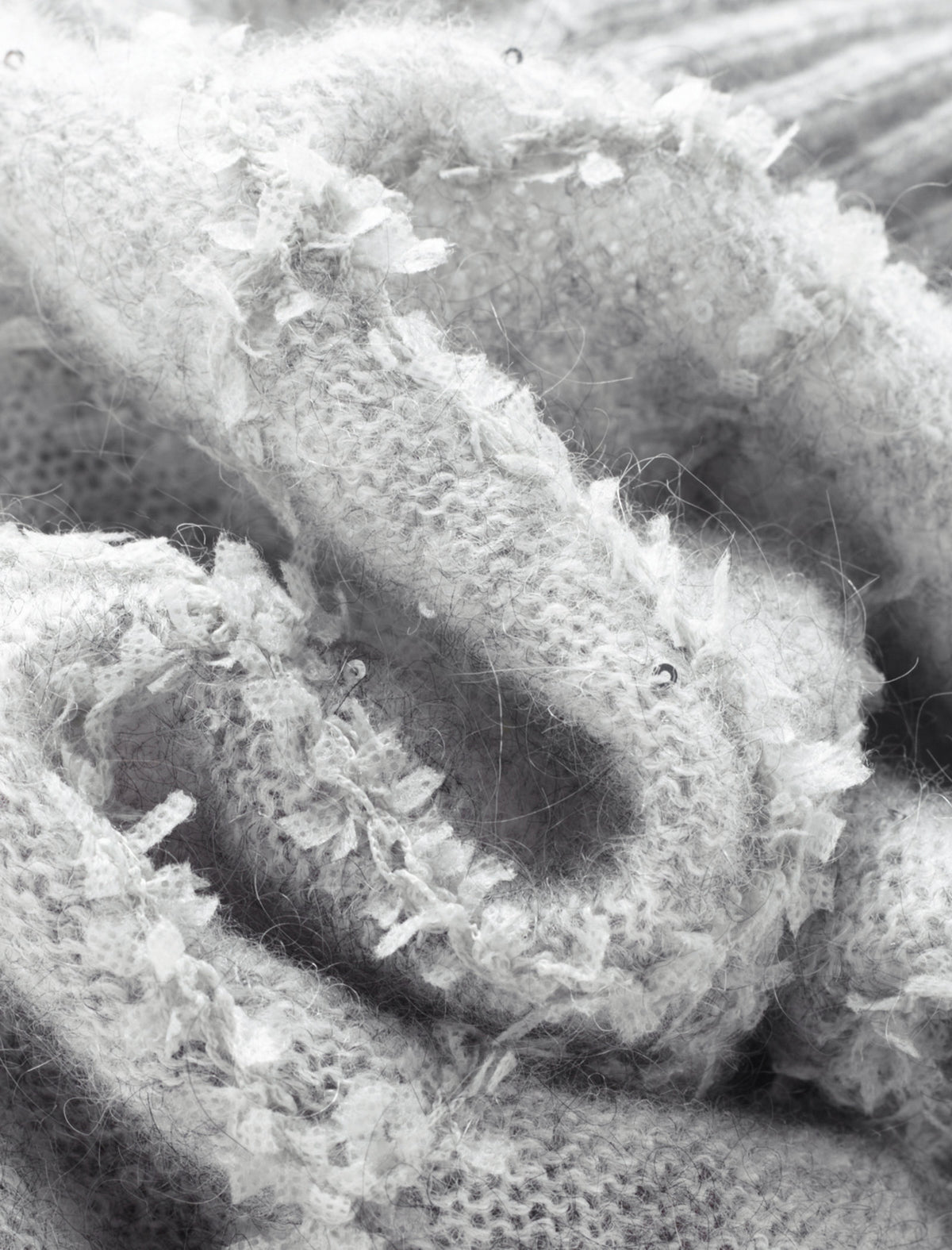 Mohair Sequins Diamond Knit Sweater