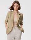 Lightweight Ruched Sleeve Blazer