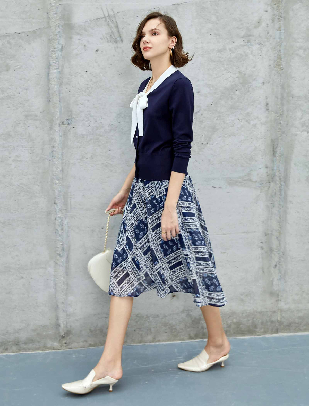 Plaid Print A-Line Skirt