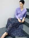 Floral Print A-Line Midi Skirt