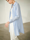 Lightweight Longline Pleated Shirt