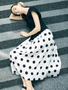 Black & White Polka Dot Midi Dress