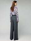 Printed Tie Neck Long Sleeve Knit Top