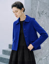 Wool Blend Long Sleeve Fitted Straight-Fit Jacket