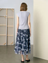Tie-Dye Pleated Midi Skirt