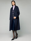 Wool Blend Notched-Lapel Double-Breasted Relaxed Long Coat