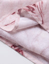 Pink Marble Print Pleated Midi Skirt