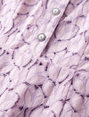 Lilac Floral V-Neck Lace Midi Dress