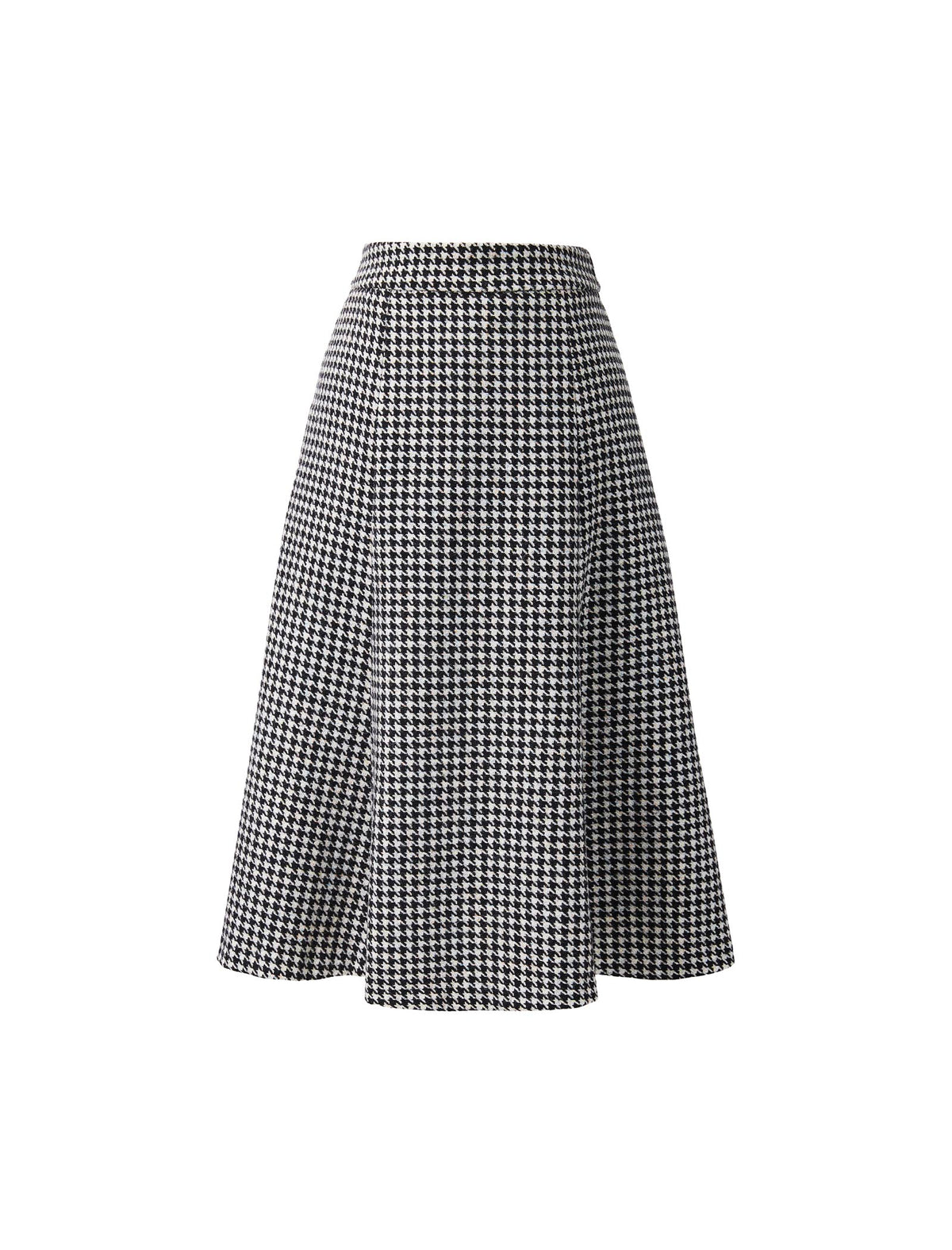 Wool Blend Plaid A-Line Skirt