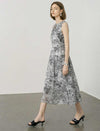 Paisley Print Tencel Linen Sleeveless Midi Dress