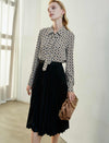 Geometric Detachable Tie-Neck Blouse