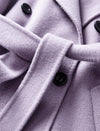 100% Wool Purple Double-Faced High-End Coat
