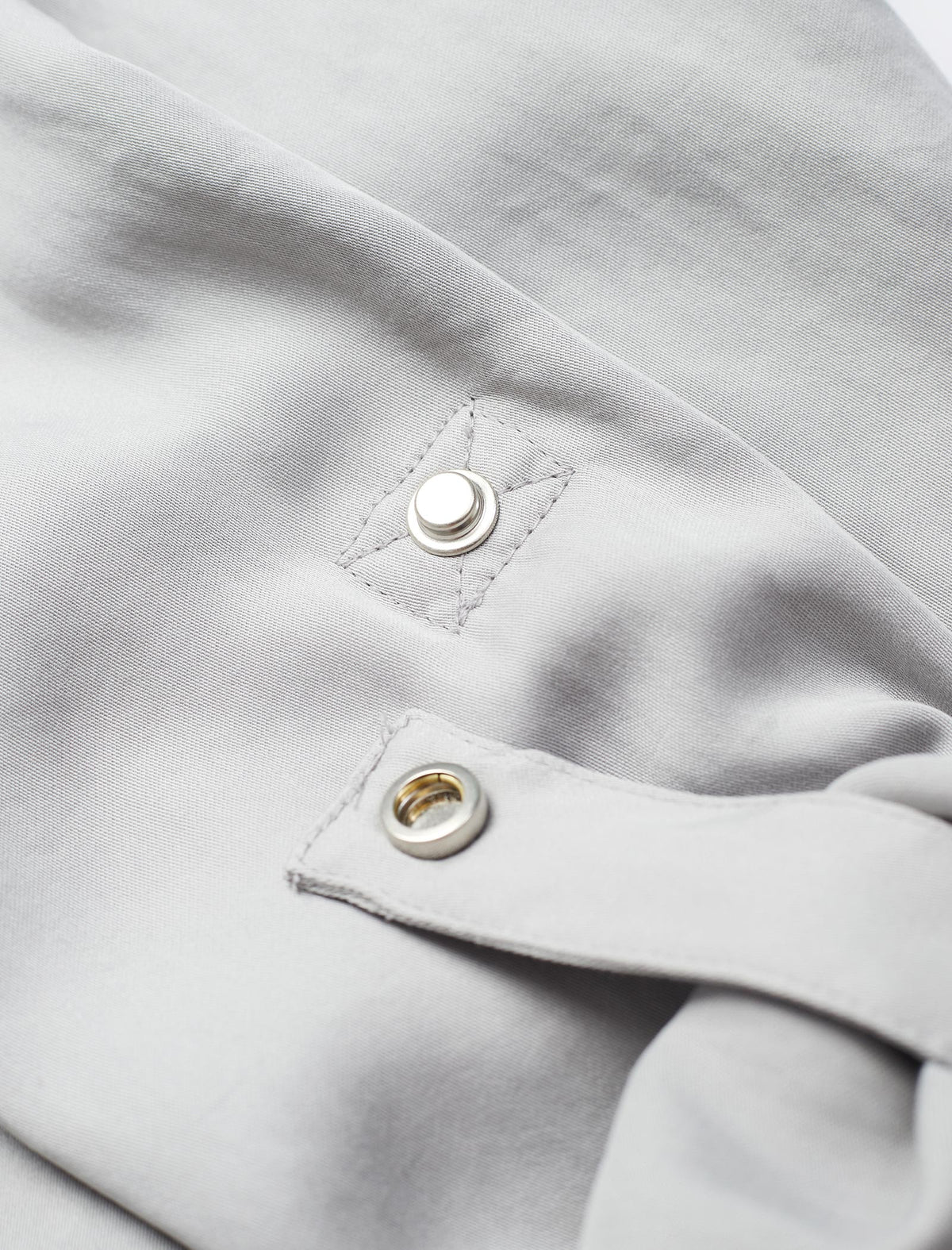 Gray Tencel Waist-Defining Mid-Length Shirt Cardigan