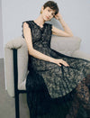 Black Lace Mesh Sheath Dress