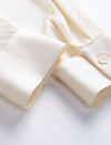 Solid Color V-Neck Long Sleeve Blouse
