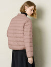 Asymmetric-Collar Cropped Down Jacket