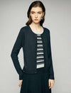 Blend Textured Long Sleeve Button Front Cardigan